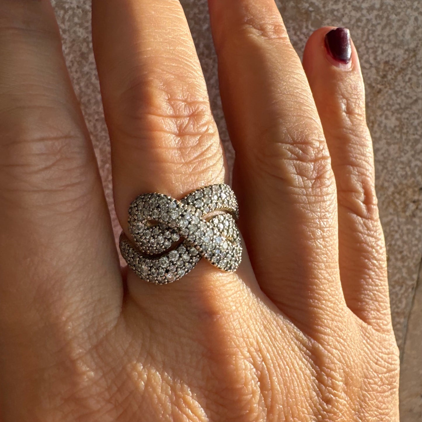 18K gold ring by H.Stern, from the iconic Celtic Dunes collection, fully set with brilliant Diamonds