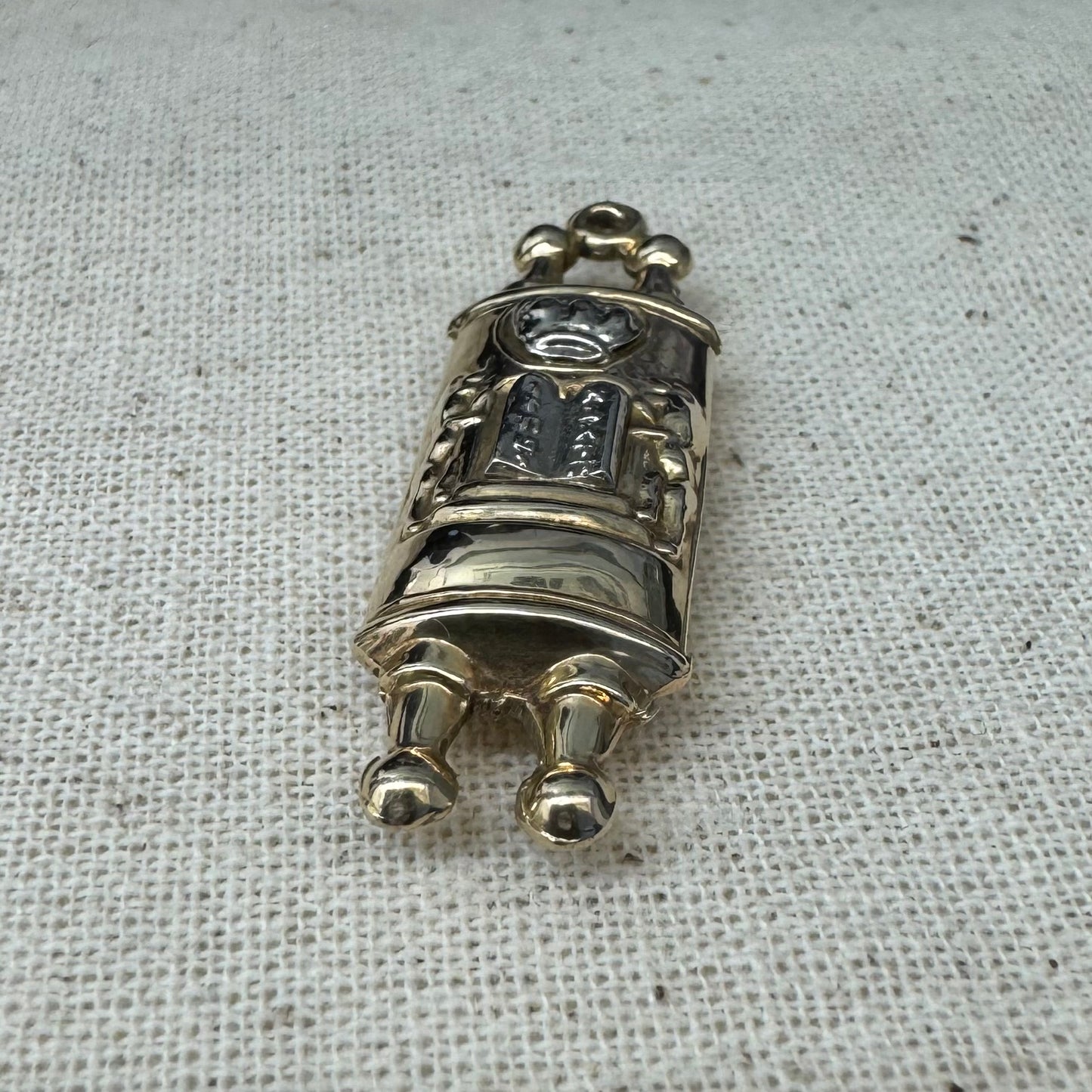 14K gold Torah scroll pendant