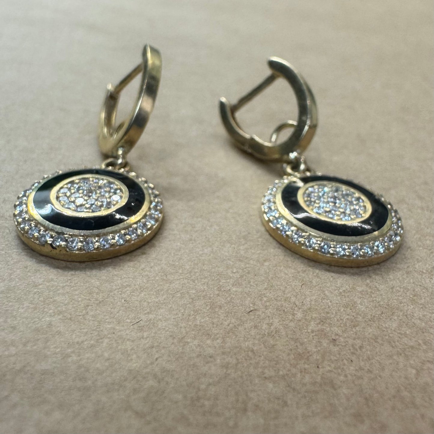 14K gold earrings set with Diamonds