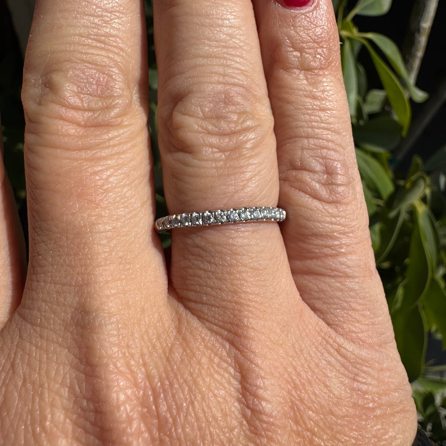 14K gold Half-Eternity ring set with Diamonds