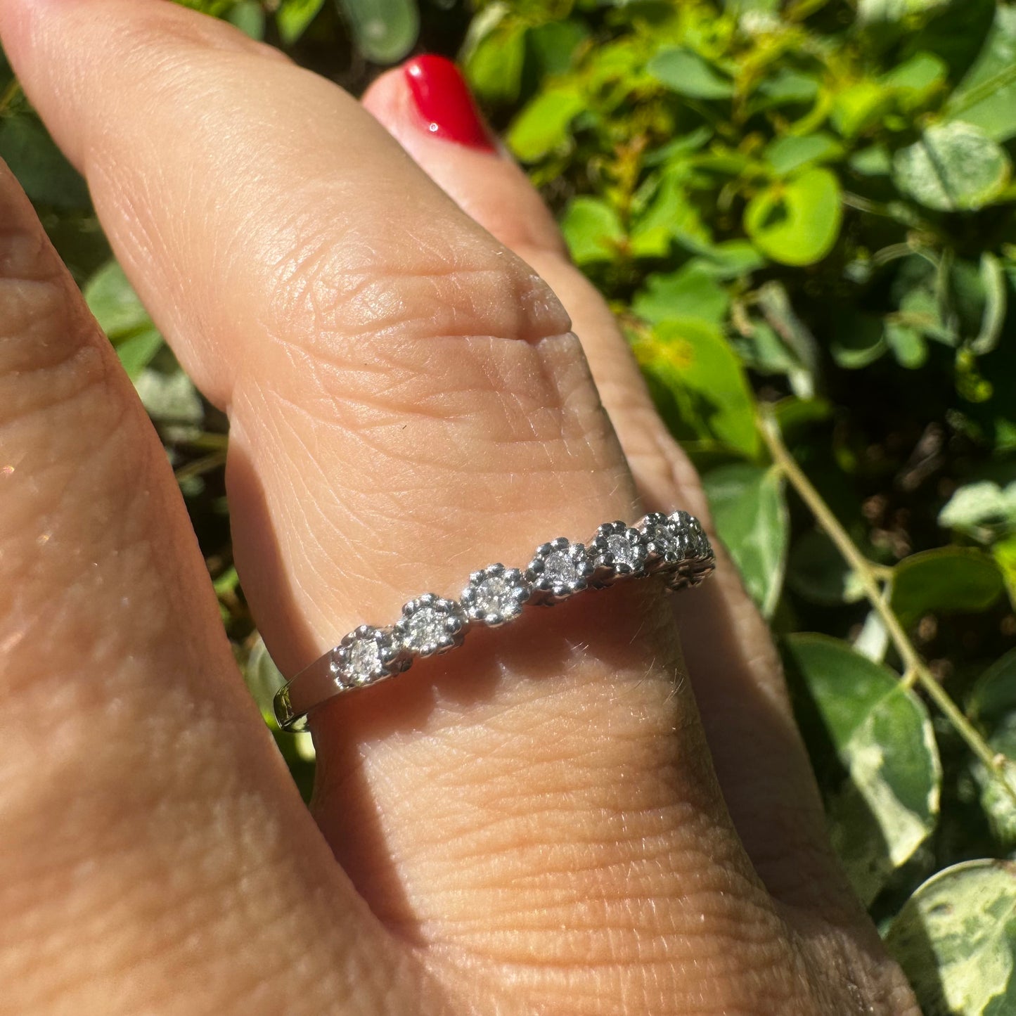 14K gold ring set with Diamonds