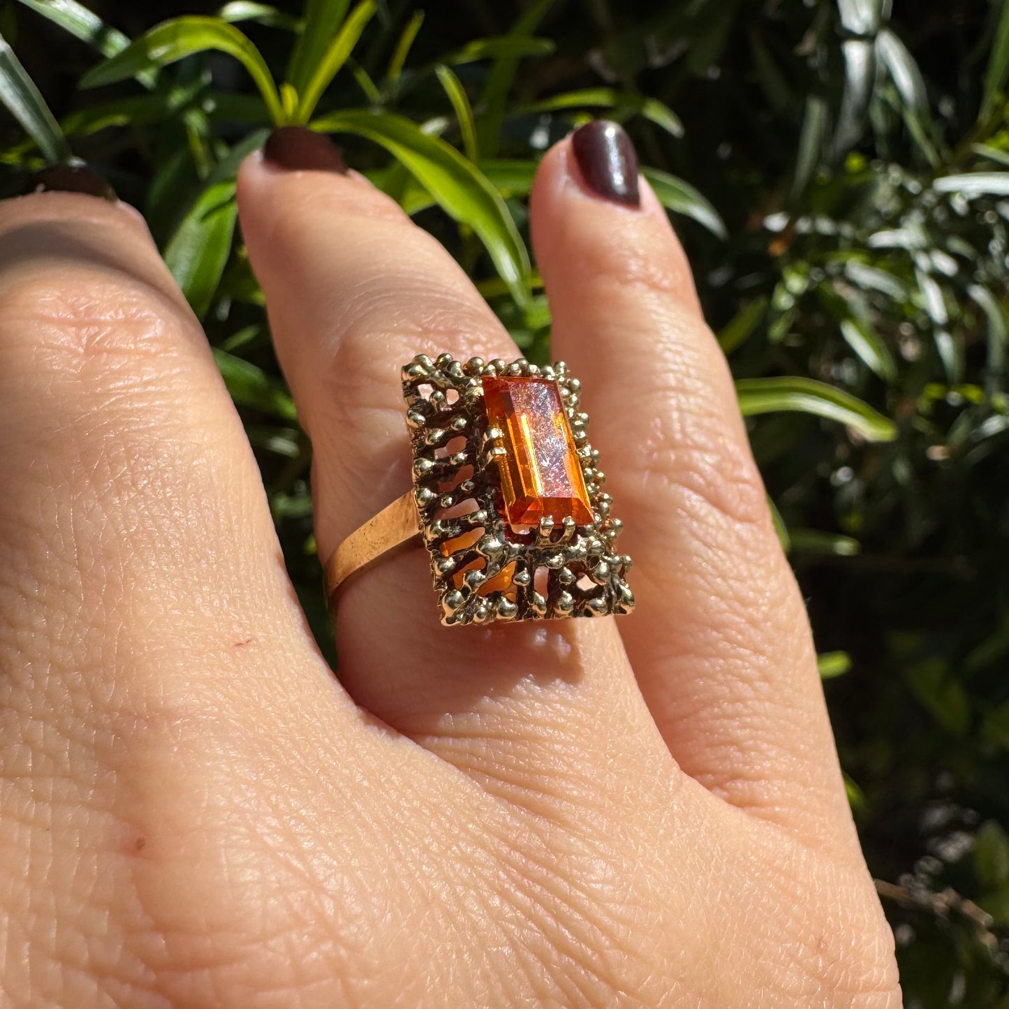 14K gold ring set with Citrine