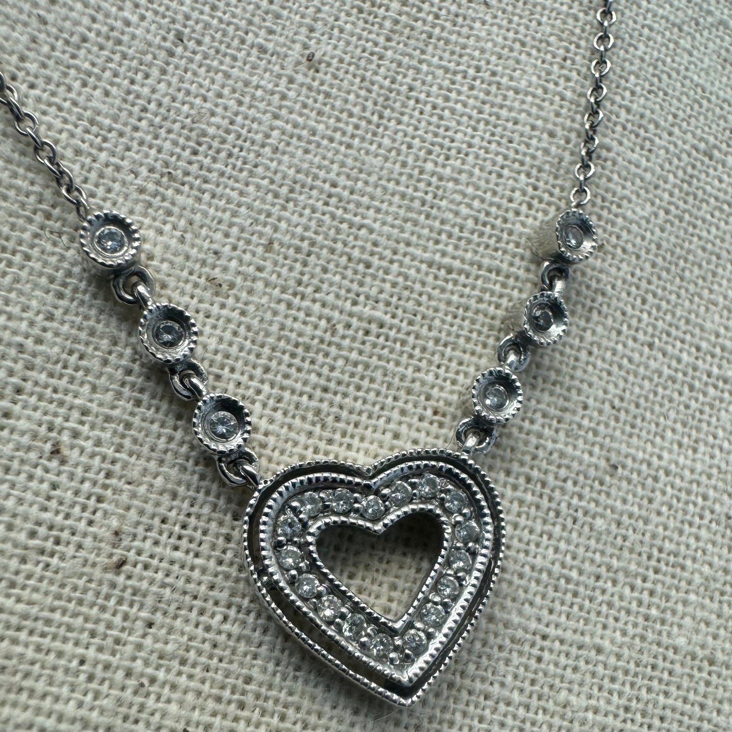 14K gold “Heart” Necklace set with Diamonds