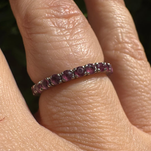 14K gold Eternity ring set with Ruby