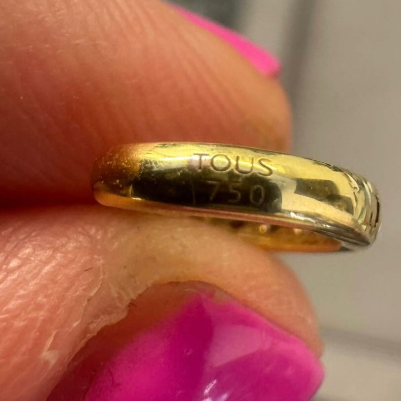 עגילי זהב צהוב 18 קראט של המותג "טוס" 