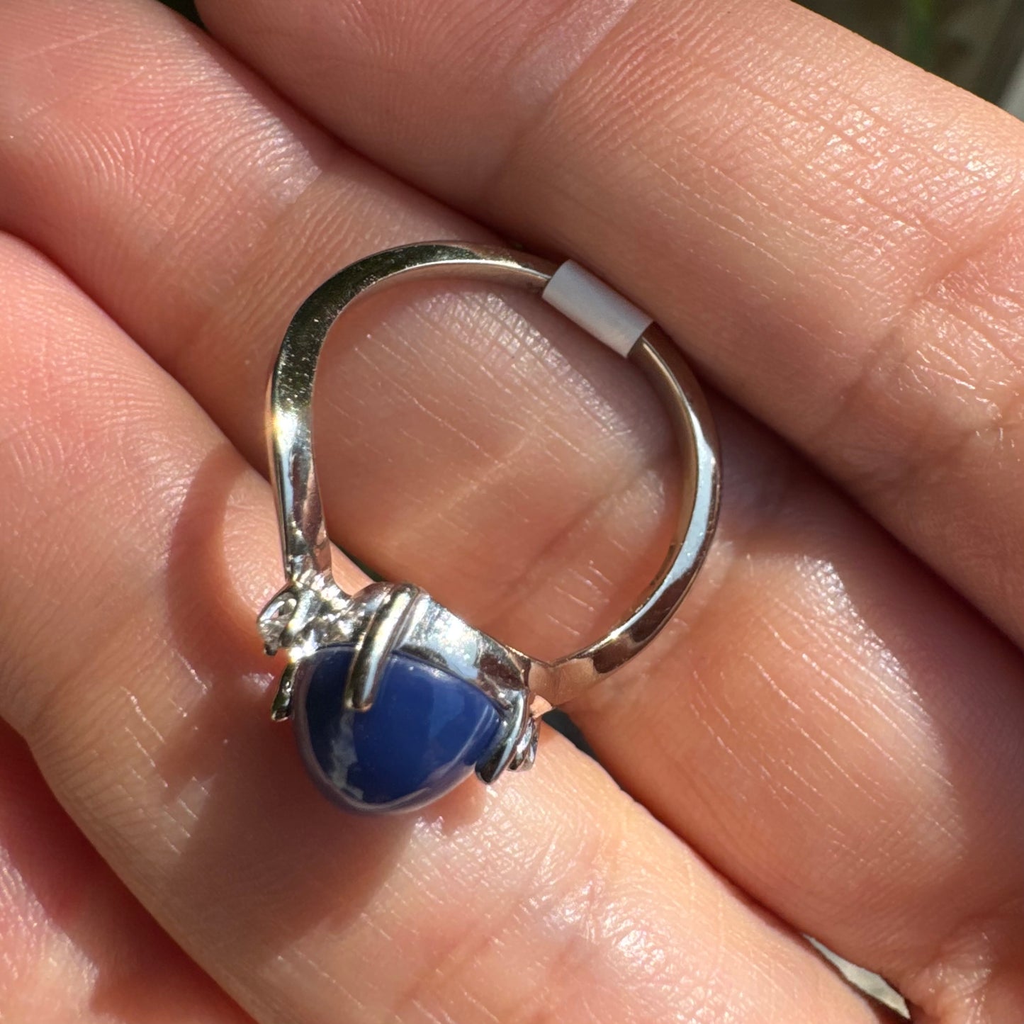 14K gold ring set with “Star” Sapphire & Diamonds