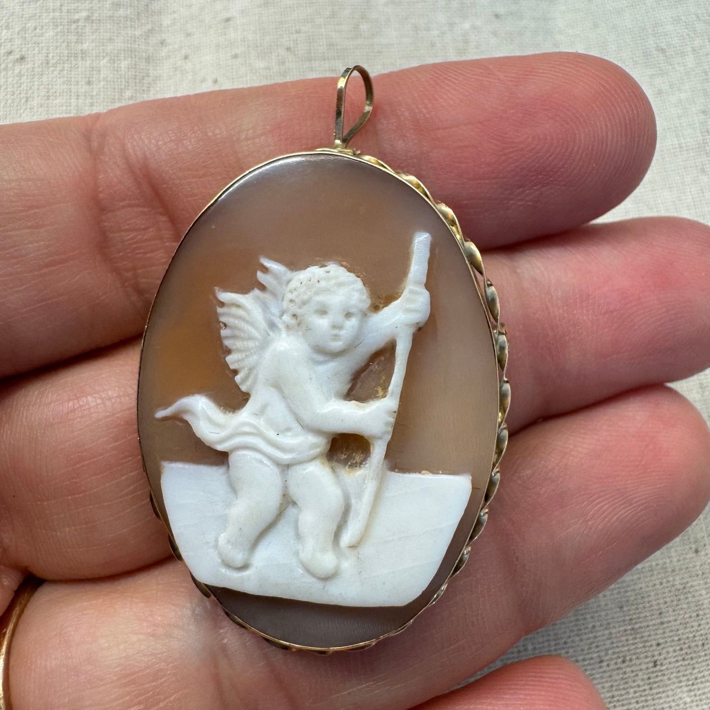 14K gold Cameo pendant & Brooch