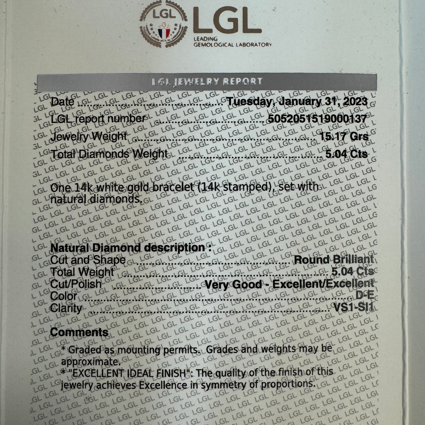 צמיד זהב לבן 14 קראט בנוי מחוליות שמשובצות יהלומים לכל האורך