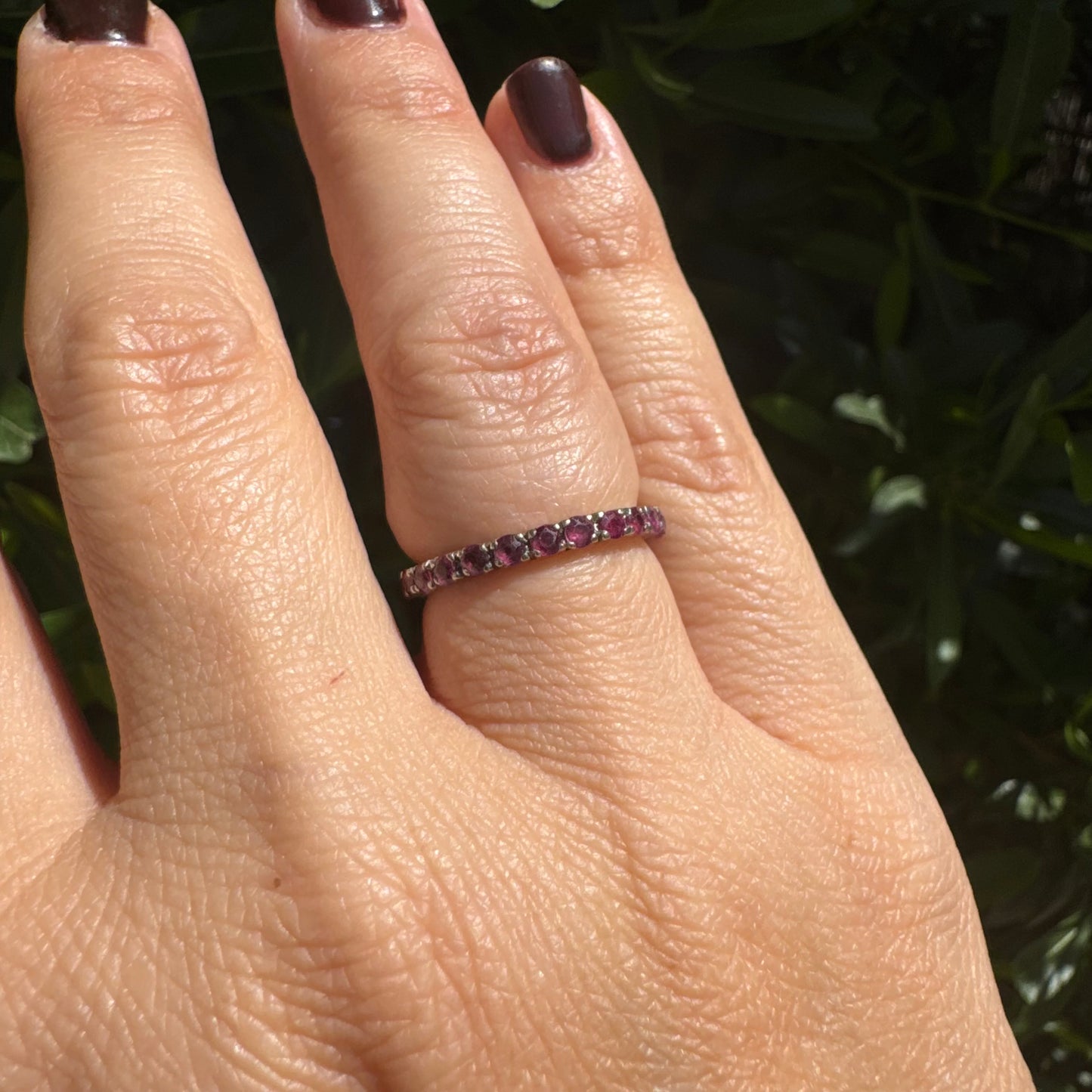 14K gold Eternity ring set with Ruby