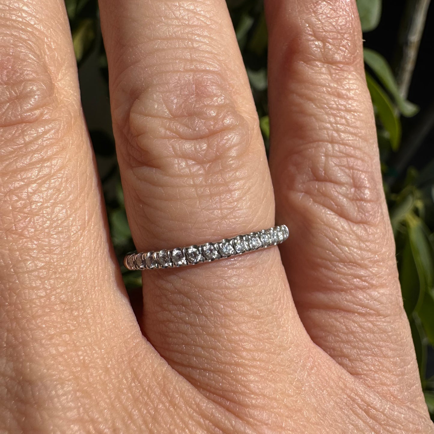 14K gold Half-Eternity ring set with Diamonds