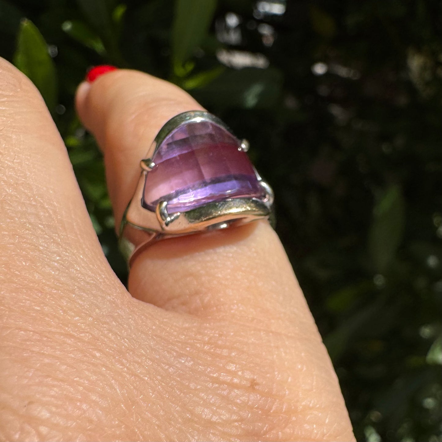 14K gold ring set with Amethyst