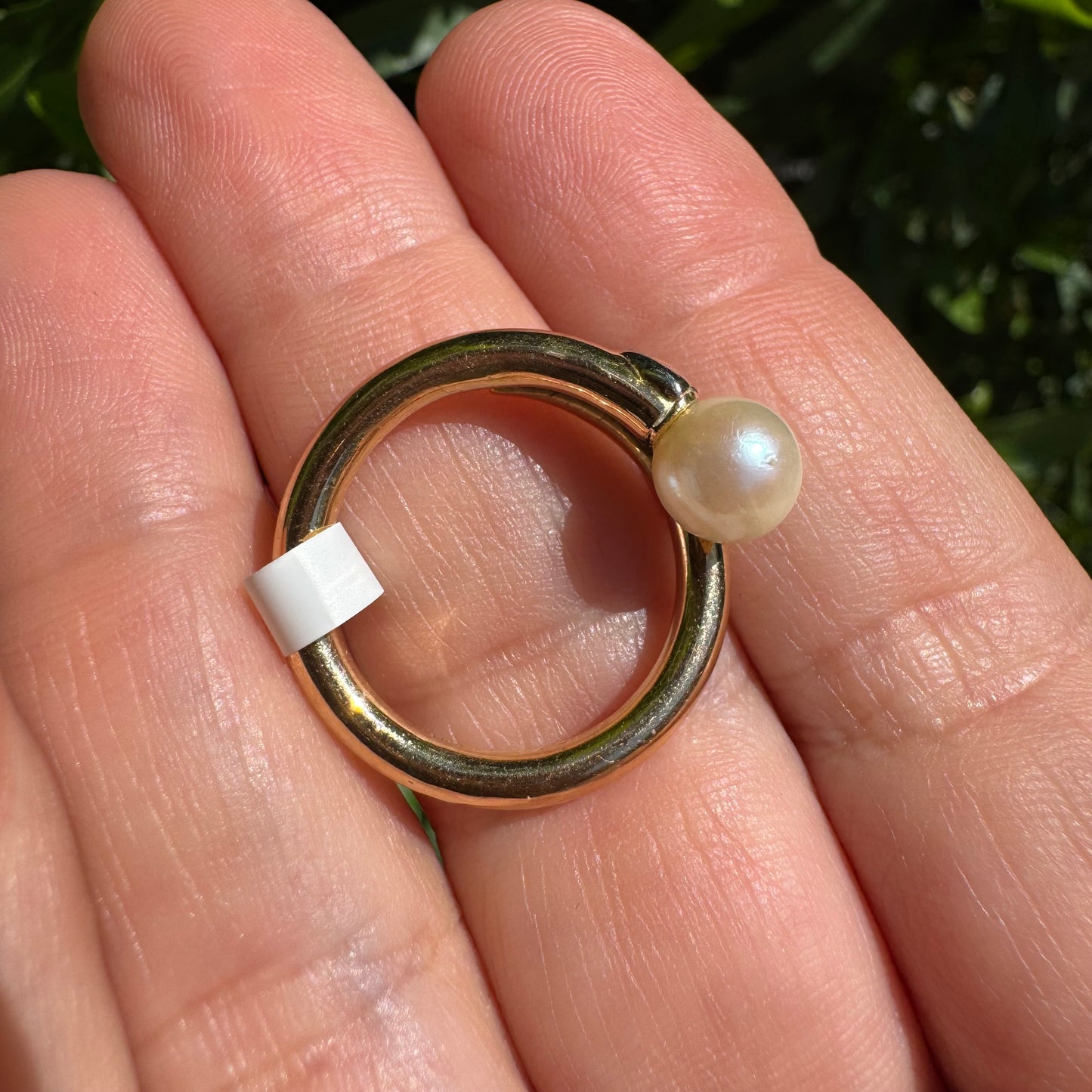 14K gold ring set with Pearl