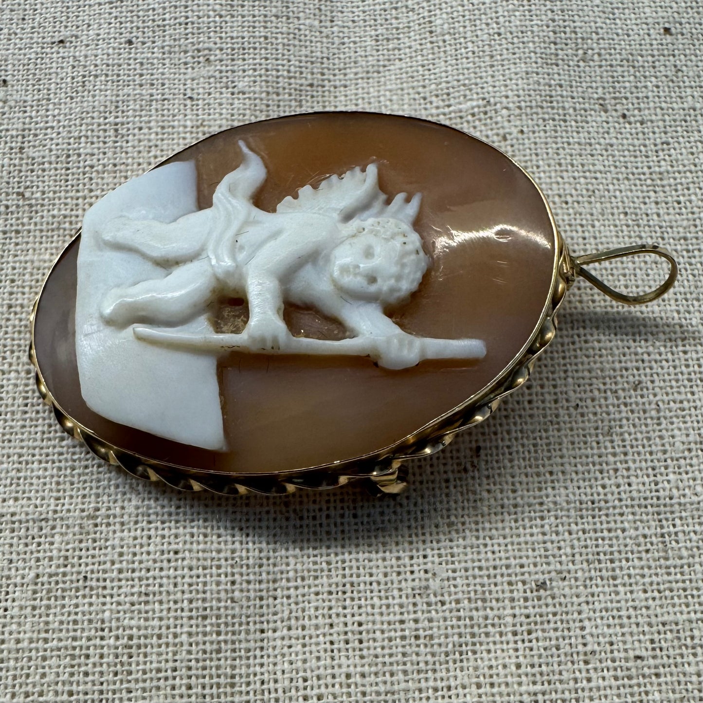 14K gold Cameo pendant & Brooch