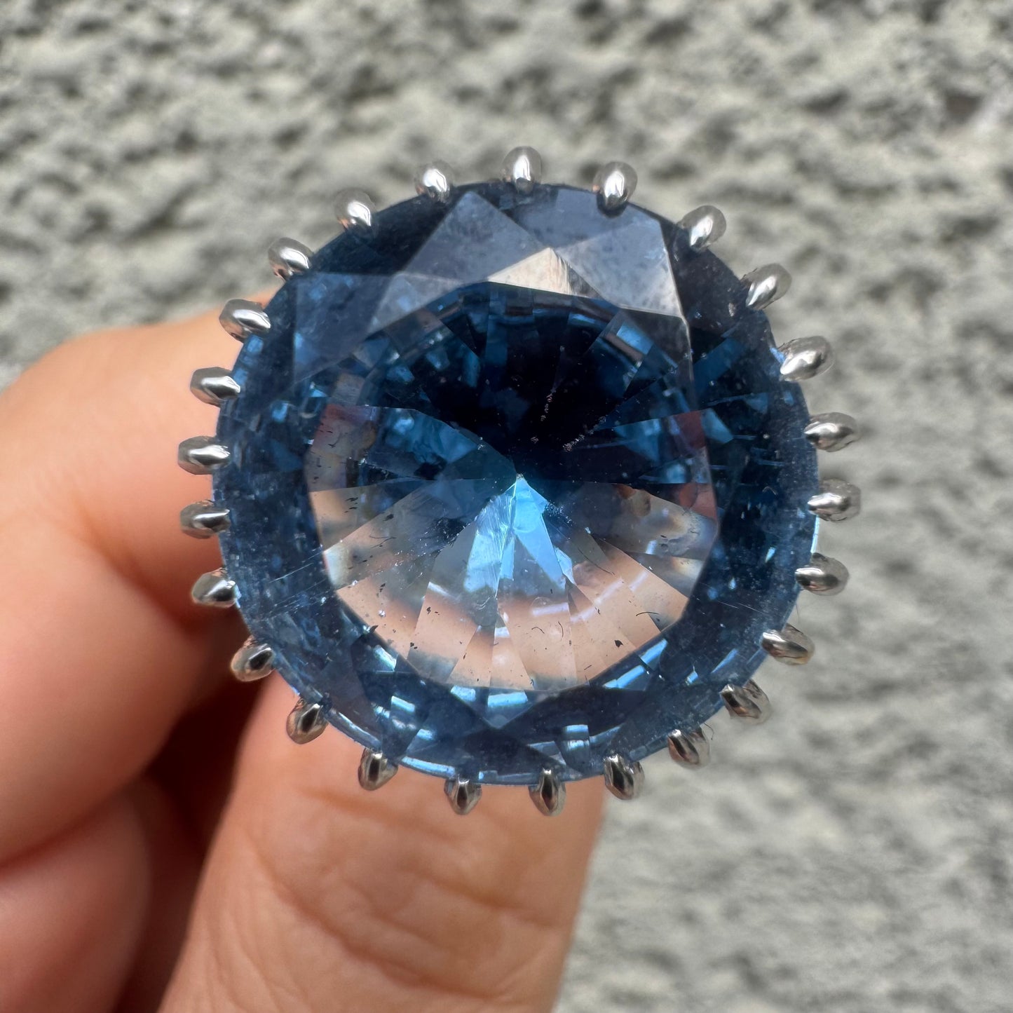 14K gold ring set with Blue Topaz