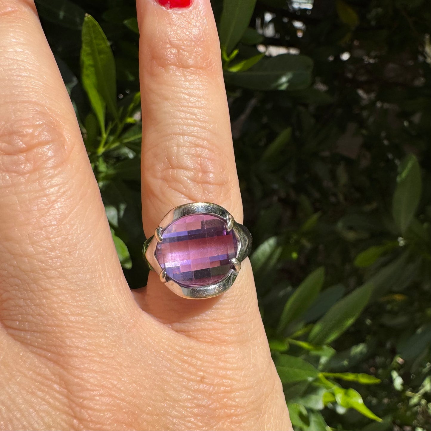 14K gold ring set with Amethyst