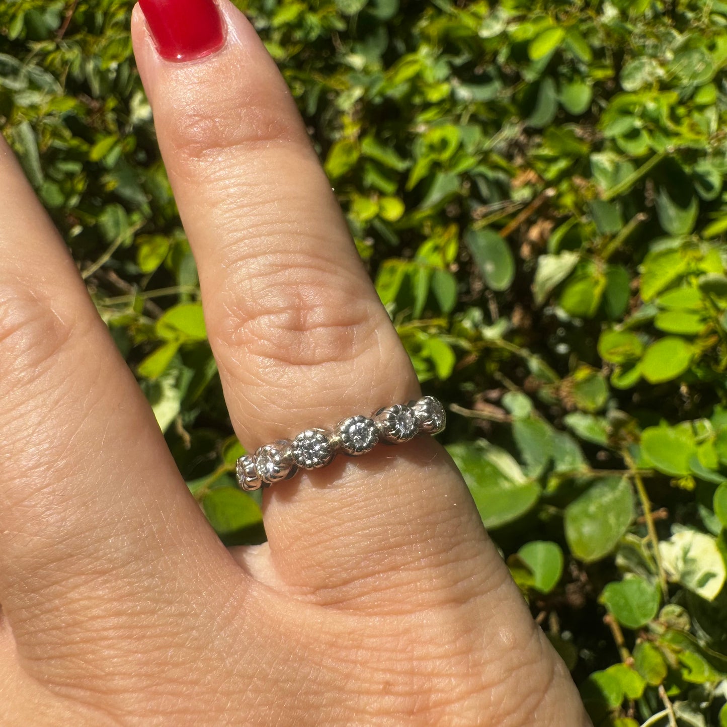 14K gold ring set with Diamonds