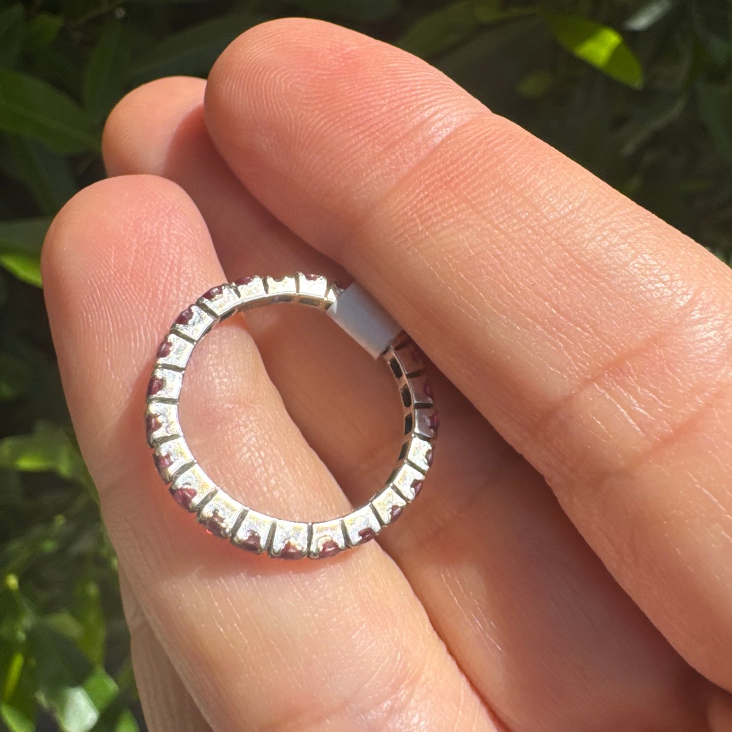 14K gold Eternity ring set with Ruby