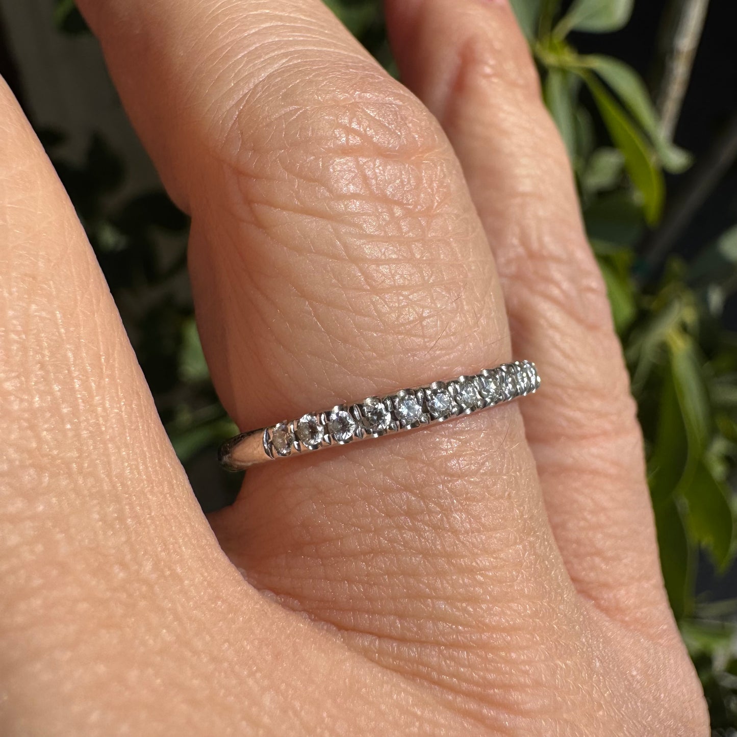 14K gold Half-Eternity ring set with Diamonds