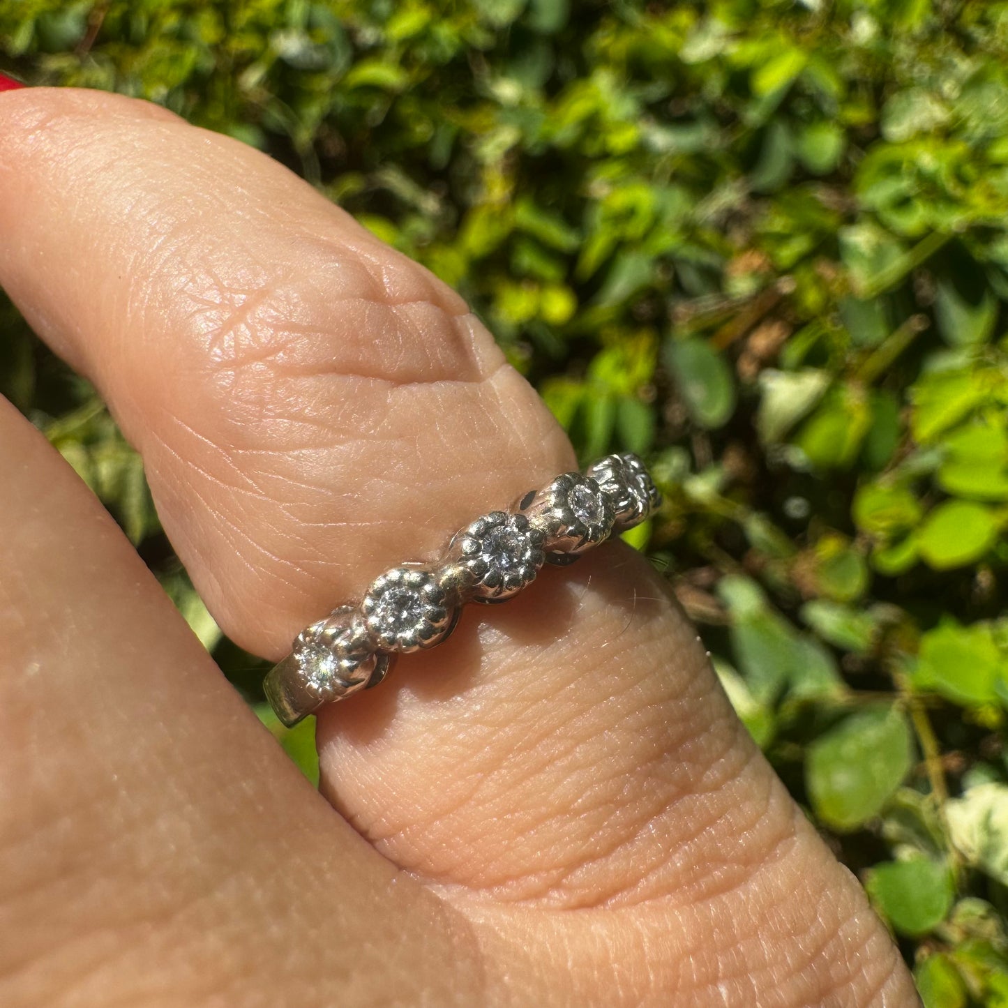 14K gold ring set with Diamonds