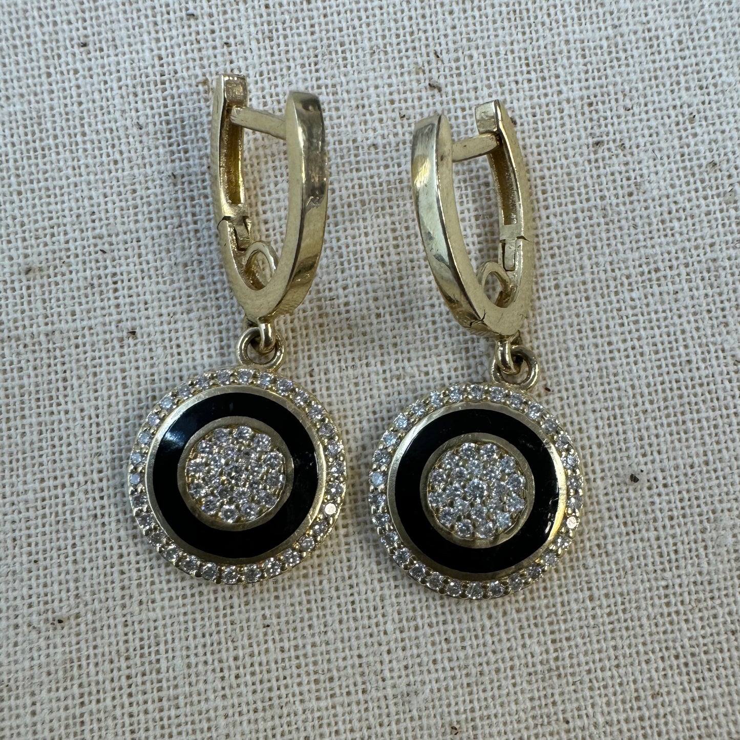 14K gold earrings set with Diamonds