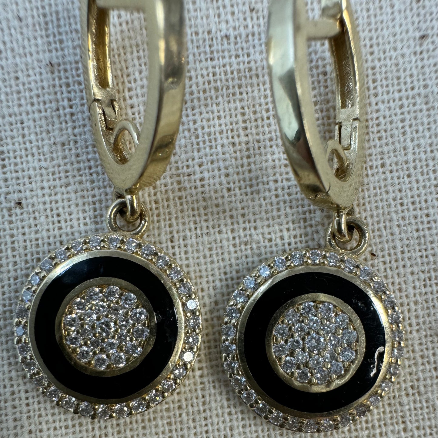 14K gold earrings set with Diamonds