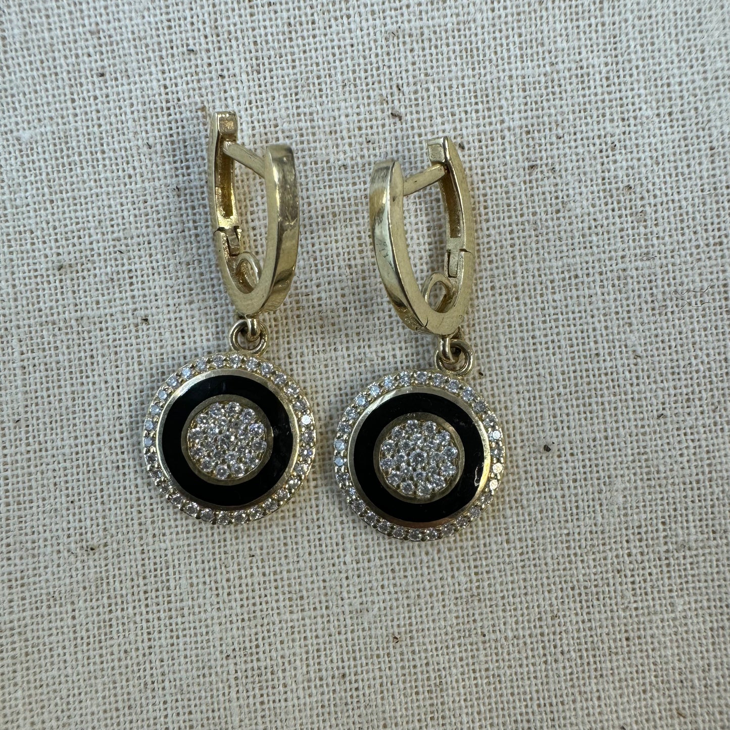 14K gold earrings set with Diamonds