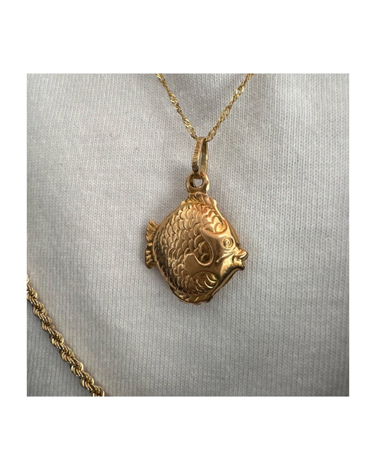 שרשרת ותליון דג מזהב 14 קראט מיוחד במינו